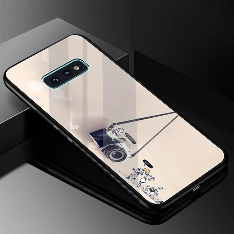 Стеклянный чехол для камеры Desxz TPU Samsung Galaxy Note 8 9 S10 S7 Edge S8 S9 Plus|Чехлы-накладки| |
