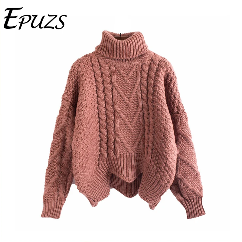 

Winter Vintage Knitted Thick Turtleneck Sweater Women Loose Casual Korean Pullovers Christmas Sweaters Autumn