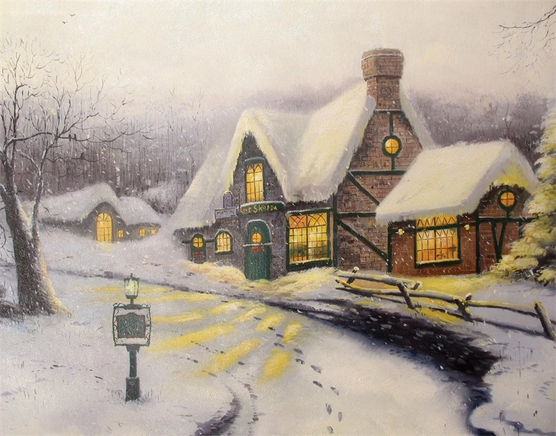 Free Shipping Thomas Kinkade Snow Field Winter Landscape Painting Giclee Prints On Canvas High Quality|Print On Canvas|Winter Landscape Paintingsthomas Kinkade - Aliexpress