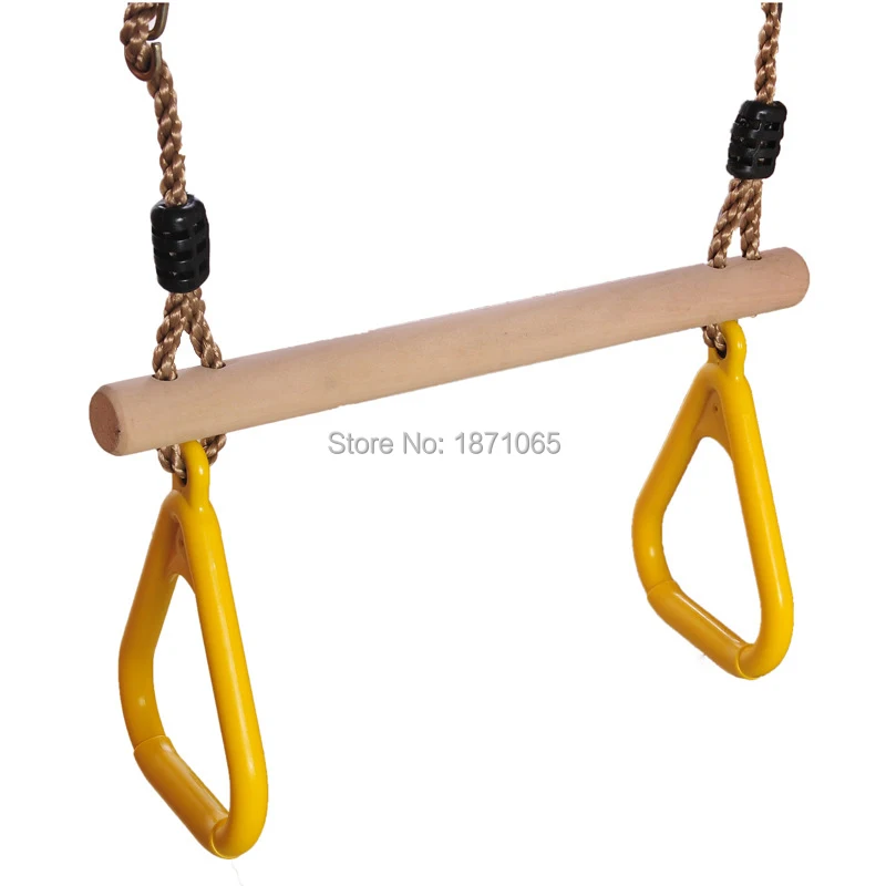 Fun Wood Kids Flying Rings Swing For Child & Adult Pull-Up Pull Up Chinning Muscle Outdoor Indoor Sports Toys 2 in 1 Set Toy 3