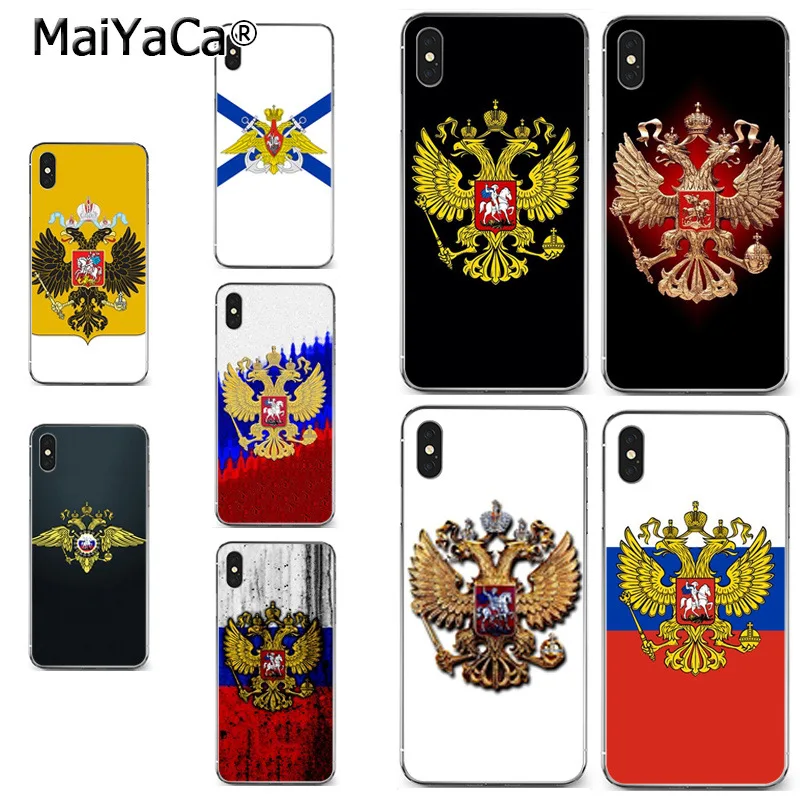 

MaiYaCa russia federation flag Hot selling fashion design skin thin tpu Case for iPhone X XS MAX 5 6SPLUS 7 8plus case Coque