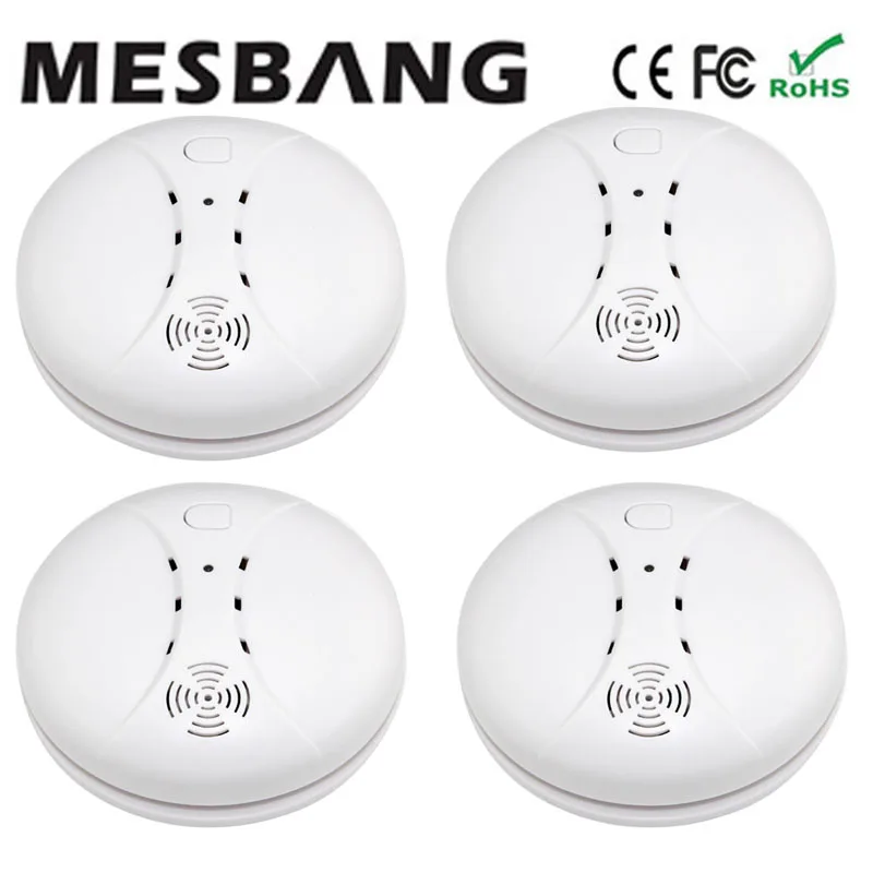 

Mesbang wireless smoke detector 433HMZ Independent smoking sensor for GSM alarm system free shipping