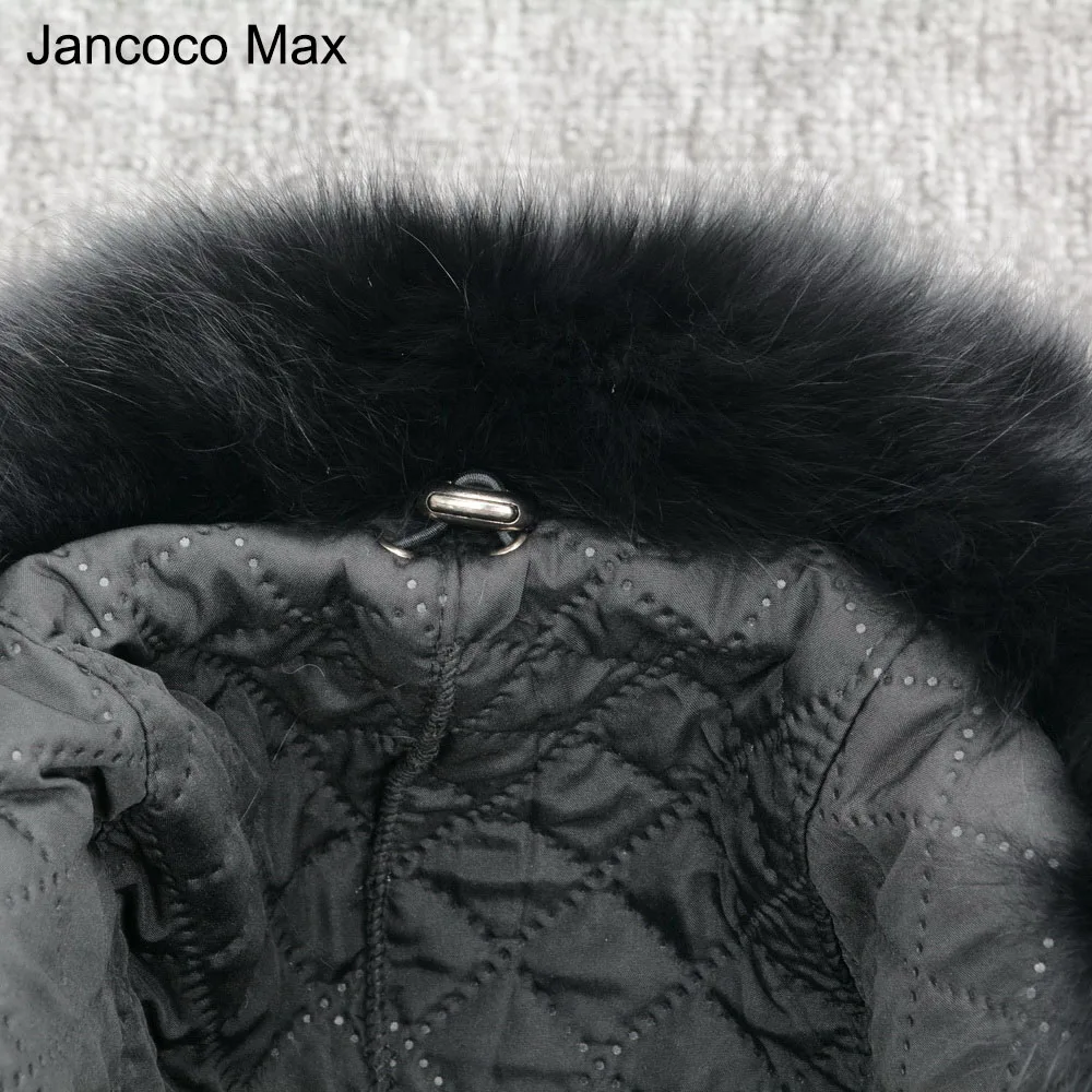 Jancoco Max новые зимние шапки из натурального меха енота, натуральная кожа, мех серебристой лисы для мужчин и женщин, шапка S3072