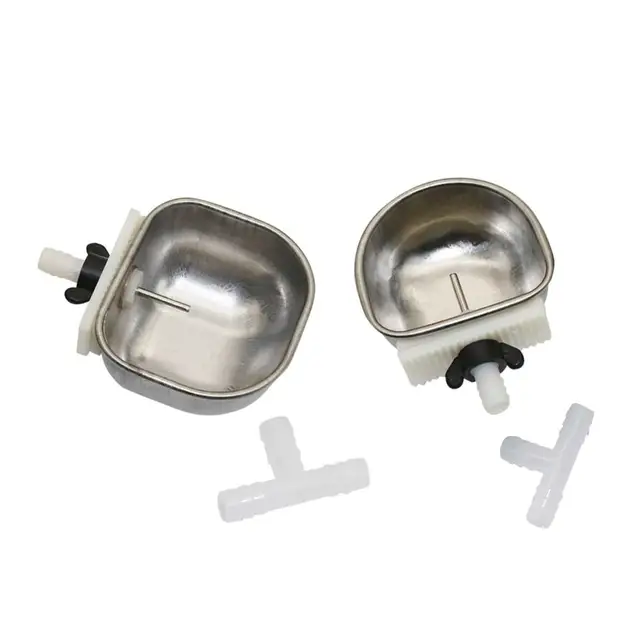 1Pc Small Pet Drinker Stainless steel Anti-scratch Rabbit Drinking Bowl Automatic Drinking Cup Animal Feeding Watering Supplies 3