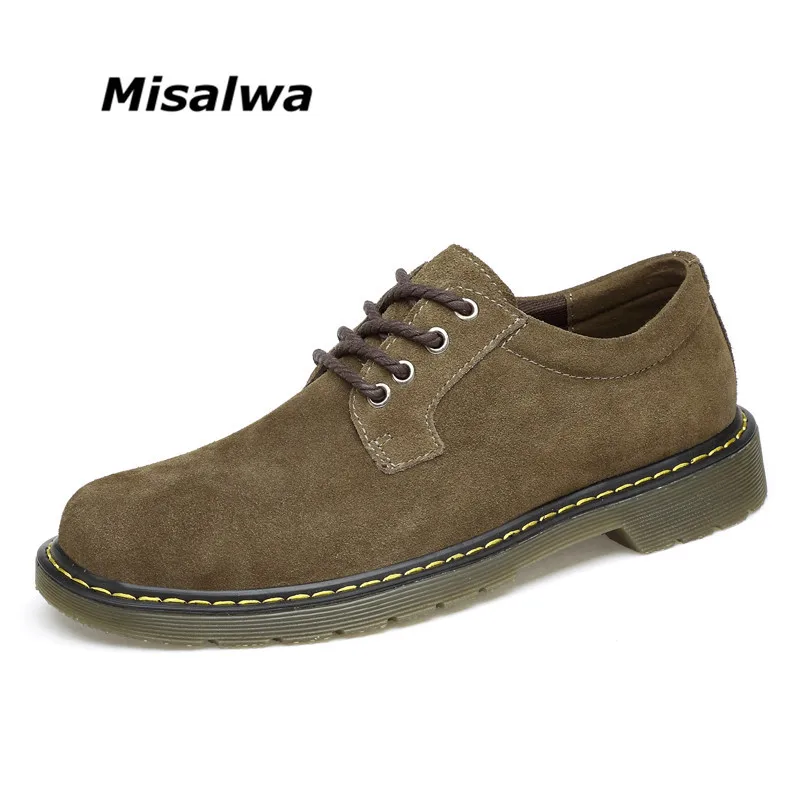 

Misalwa Brand Men's Oxford Shoes Top Quality Cow Suede Casual Shoes Men Gray Khaki