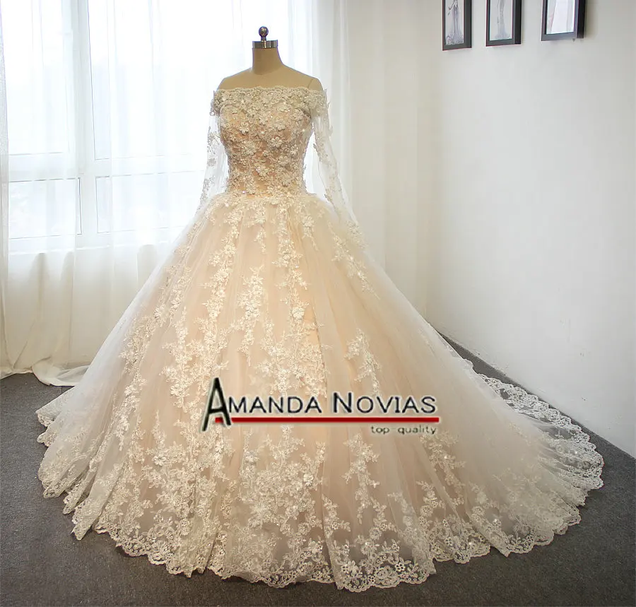 Роскошные цветочные подвенечные платья реальные фотографии Amanda Novias Свадебное платье