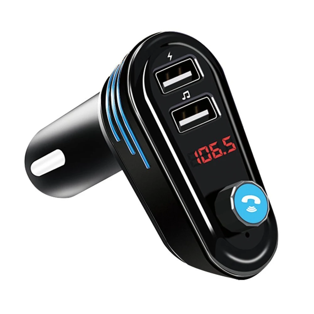 

Multifunction Wireless Car Bluetooth MP3 music Player FM Transmitter Adapter with Hands-Free Calling Support Dual USB Charge A