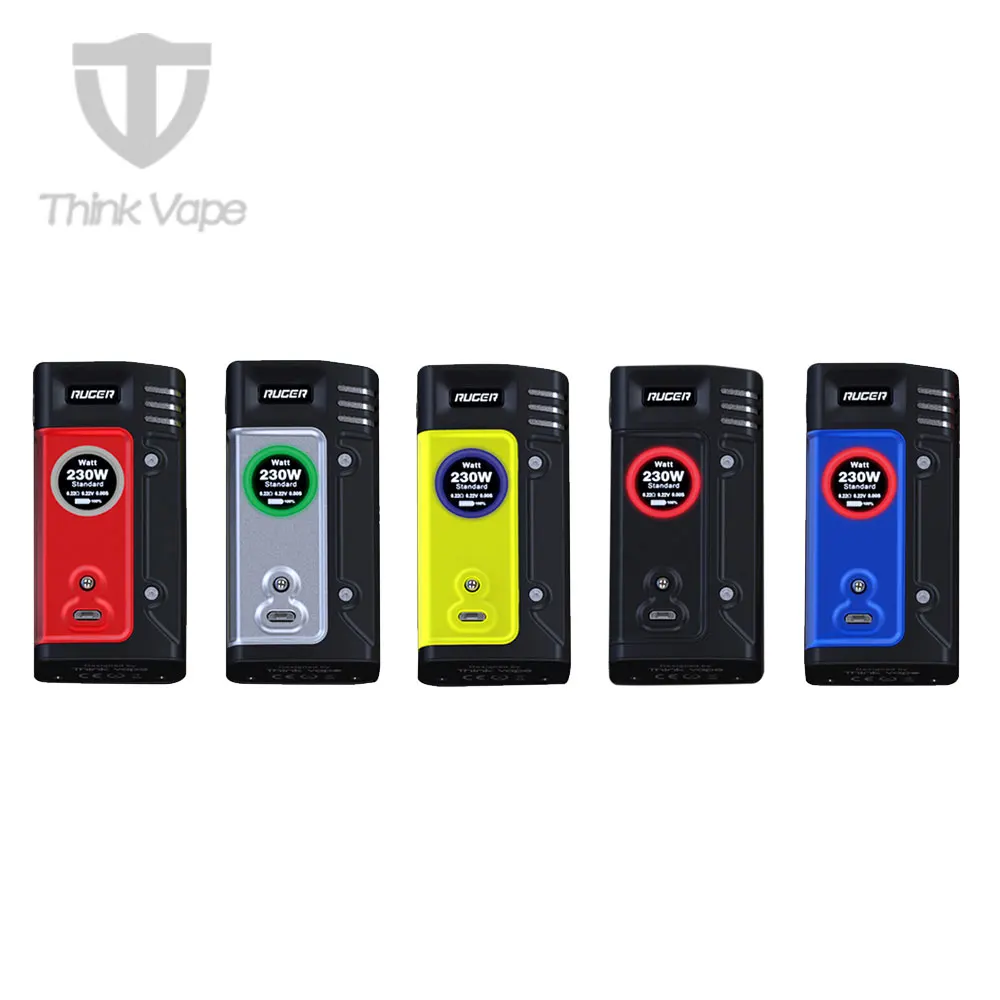 

Original ThinkVape Ruger 230W TC Box MOD Max 230W Output Temperature Control W/ 0.96 inch OLED No 18650 Cell Box Mod Vs x-priv