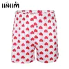 Mens Cute Love Heart Print Classic Soft Boxer Shorts Lightweight Loose Beach Wear Strawberry Board Homme Shorts Sweetpants 1