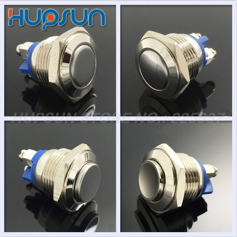 

10pc waterproof cheapest economical 1NO metal 16mm momentary push button switch reset engine start button