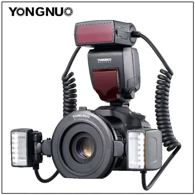 Вспышка Yongnuo YN24EX E TTL для макросъемки камер Canon EOS 1Dx 5D3 6D 7D 70D 80D с 2 головками вспышки