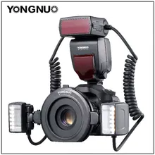 Yongnuo YN24EX E TTL Macro Flash Speedlite for Canon EOS 1Dx 5D3 6D 7D 70D 80D Cameras with 2pcs Flash Head + 4pcs Adapter Rings