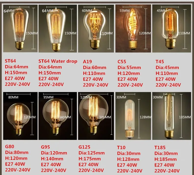 Ретро светодиодный E27 3W 220V Светодиодный светильник Эдисона теплый желтый винтажный COB светодиодный энергосберегающий светильник с держателем