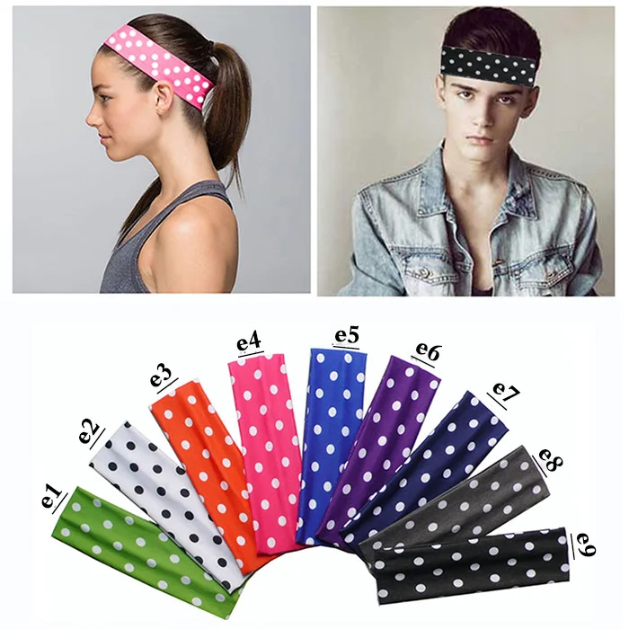 

2 inch Polka Dots Bohemia Floral BOHO Camo Printing Cotton Stretch Headbands Sports Softball Sweatband Hair Bands Bandage Turban