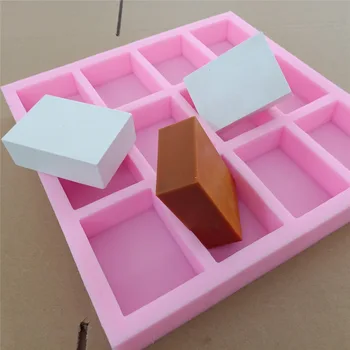 

12 Cavities Custom Rectangle Bar Soap Mold Custom Silicone Mold With Brand Logo for Natural Soap