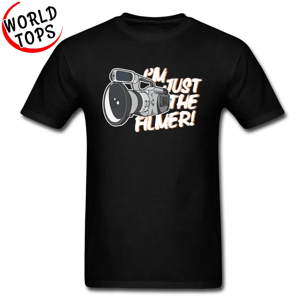 Crew Neck Im Just The Filmer Pure Cotton Men T Shirt Casual Short Sleeve Tops T Shirt Special Simple Style Tops Shirt Im Just The Filmer black