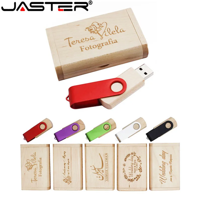 

JASTER Custom Photography Personal Art Souvenir Wooden USB 2.0 4GB 8GB 16GB 32GB Flash Stick Pen Drive Wedding Gift