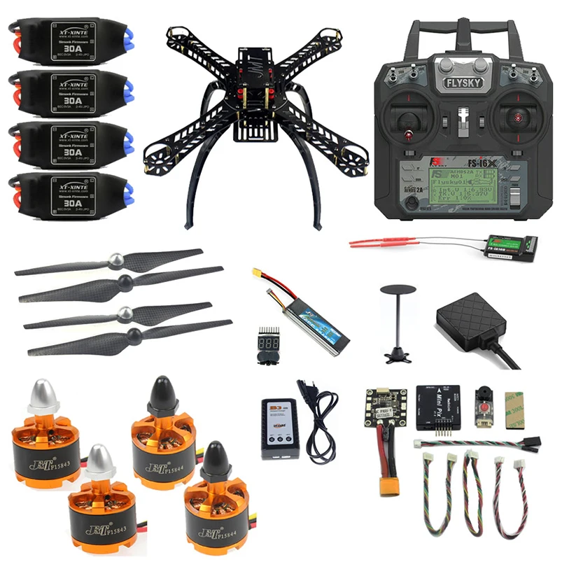 

DIY 360mm Mini FPV Drone 2.4G 10CH RC Quadcopter with FS-i6X Transmitter IA10B RX PIX M8N GPS PIXHAWK Altitude Hold Mode