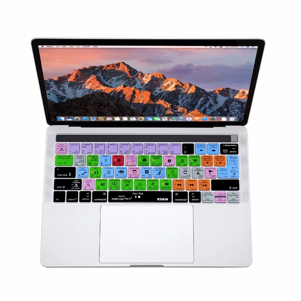 XSKN для Apple Mac Logic Pro X клавиатура с горячими клавишами для сенсорной панели Macbook 1" 15" A1706 A1707 A1989 A1990(-) USEU