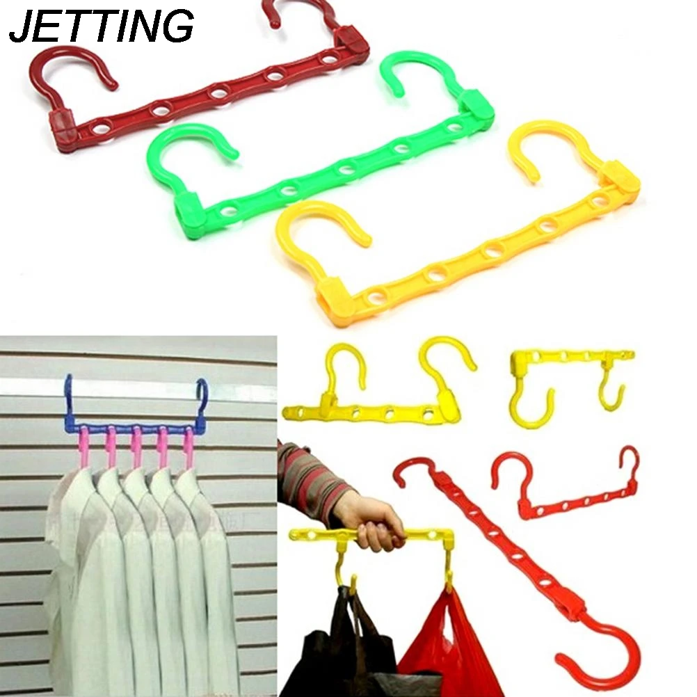 1Pcs Clothes Space Saver Useful 5-Hole Space Saver Wonder Magic Hanger Hook Closet Organizer Promotion