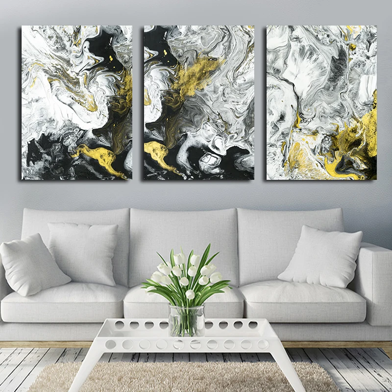 Modern Minimalistic Abstract Liquid Ink Sports Inkjet Signs Canvas