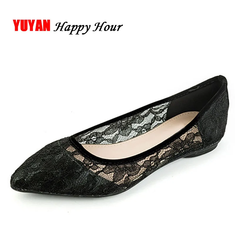 

Women Shoes Summer 2019 Flat Lace Brand Ladies Boat Shoes Sexy Pointed toe Women's Flats ZH2993