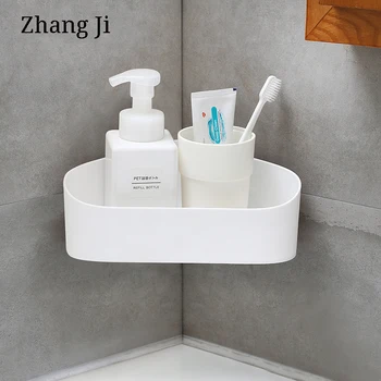 

Zhang Ji Corner Rack kitchen bathroom storage shelf Drain Washable Removable punch-free Self-adhesive Strong load Flushable