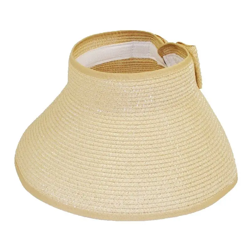 Spring Summer straw hat Visors Cap Foldable Wide Large Brim Sun Hat Beach Hats for Women Straw Hat Wholesale Chapeau