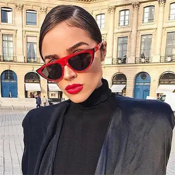 

vintage cat eye sunglasses women 2018 brand small sunglasses ladies retro mirror red glasses gradient shades for women UV400