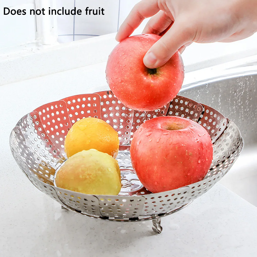 

Multifunctional Steamer Plate Retractable Folding Steaming Fruit Plate Disk Stainless Steel