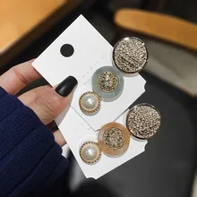 Винтаж Кристалл Жемчуг Металлические Заколки для женщин заколка для волос для девочек шпильки заколка Геометрия Круглый Бобби булавки аксессуары для волос