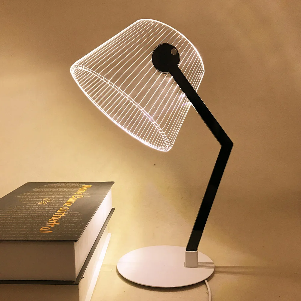 

Living Room Night Light Stereo Vision Desk Lamp Led Bedroom Reading Acrylic 3D Effect Energy Saving Bright USB Powered Home