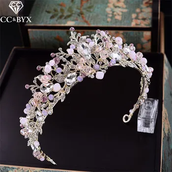 

CC Tiaras And Crowns Hairband Crystal Beads Baroque Style Sweet Wedding Hair Accessories For Bride Engagement Party Jewelry zm58