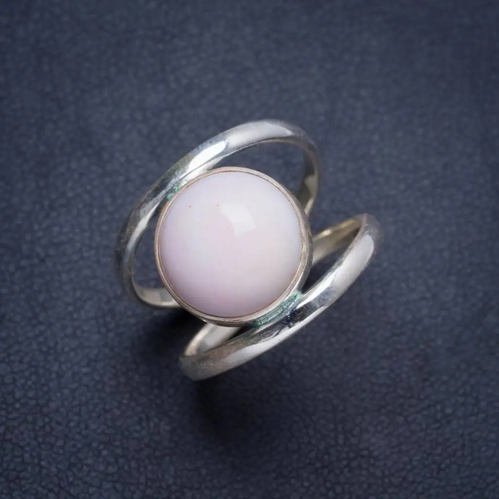 

Natural Pink Opal Handmade Unique 925 Sterling Silver Ring 6.25 Y4391