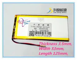 Литиевая батарея 3,7 V 3000 mah 3553125 универсальный литий-ионный аккумулятор для планшетных ПК 7 дюймов 8 дюймов 9 дюймов Mp4 Mp5 gps E-Book Пау
