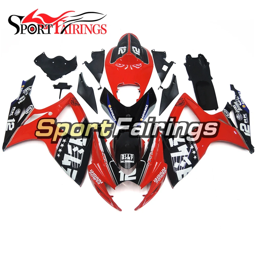 Полный обтекатель для Suzuki 2006 2007 GSXR600/GSXR750 K6 06 07 впрыска ABS Электронный атомайзер кузов комплект красные, черные