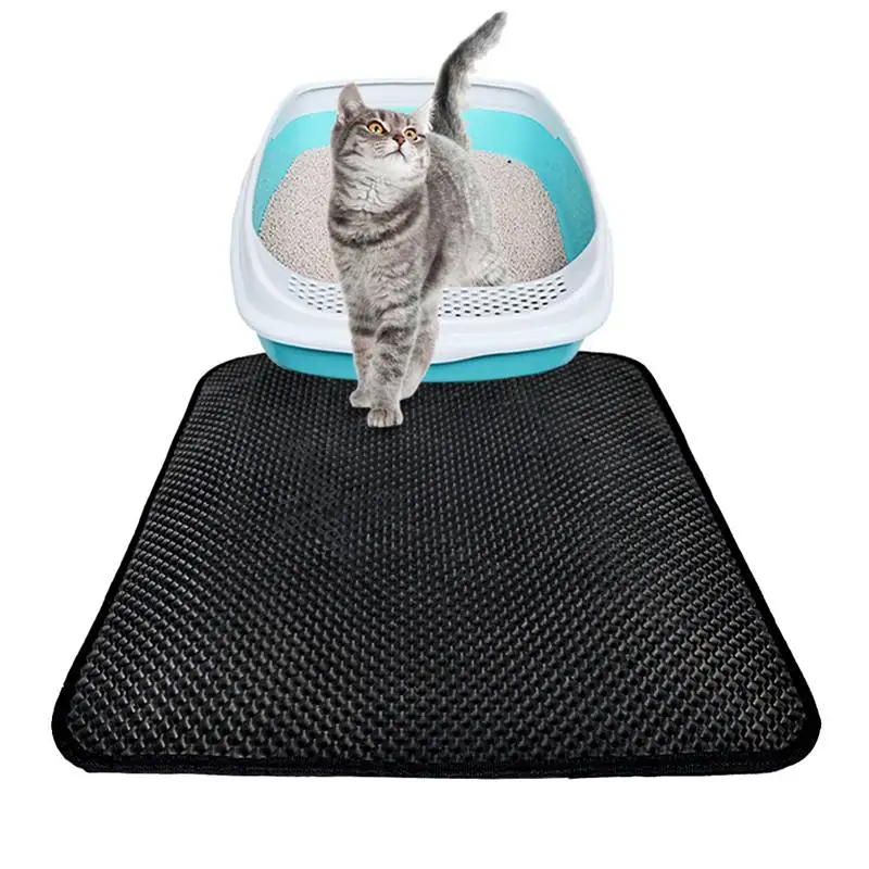 Черный серый коврик для кошачьего туалета EVA двухслойный коврик для кошачьего туалета с водонепроницаемым нижним слоем черная кровать для кошки Прямая поставка