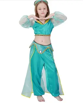 

party game role costume halloween princess jasmine costume Aladdin's Princess cosplay kid girl Belly dance dress
