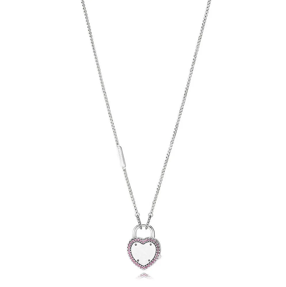 

2018 New Authentic 925 Sterling Silver Lock Your Promise Pendant Necklace Fit pan Necklace DIY Jewelry For Women Necklace