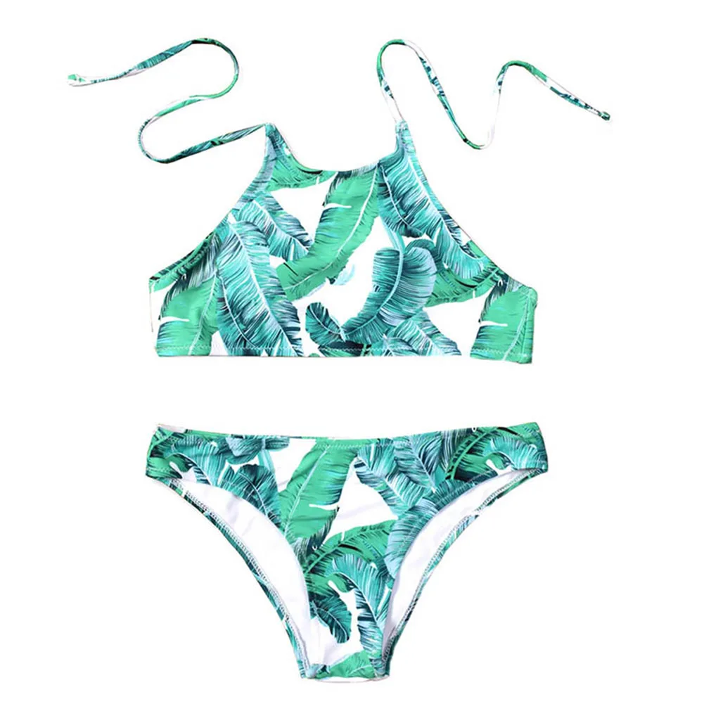 

Ladies Swimwear Set Printed Sling Bikini Briefs Swimsuits for Swimming FK88