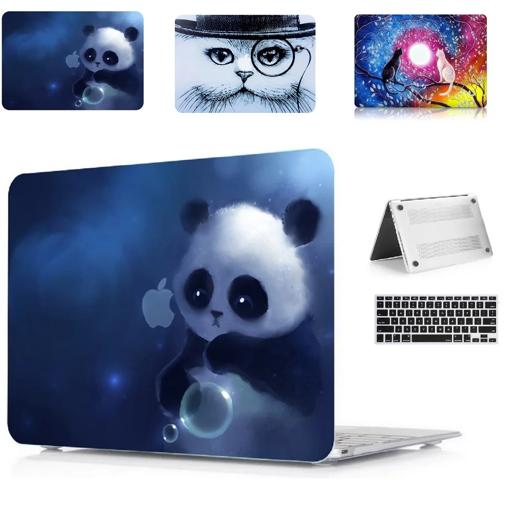 Новинка 2019 Жесткий Чехол для ноутбука с рисунком + чехол клавиатуры Macbook Air 11 13 Pro