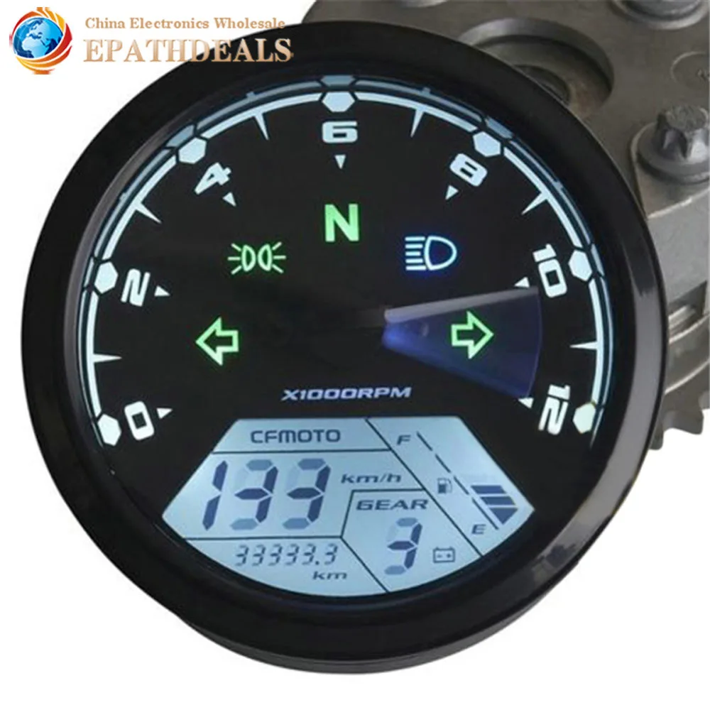 12000RMP LCD Digital Motorcycle Speedometer Tachometer Odometer Guage 1 4 Cylinders Motorbike Parts font b Accessories