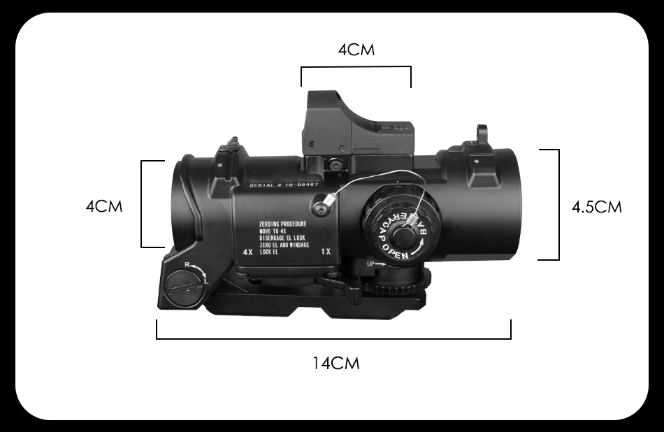 1x-4x Широкий формат Сфера фиксированной двойного назначения прицел черный, Красный Крест с покрытием красного цвета точка зрения охотничьи прицелы