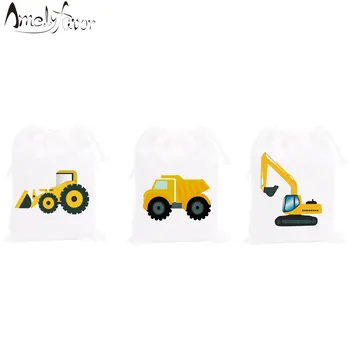 

Construction Trucks Theme Party Favor Bags Candy Bags Gift Bags Digger Decorations Kids Birthday Event Party Container Supplies