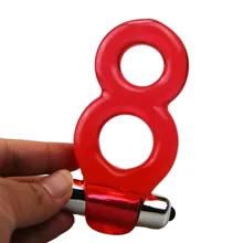 BASICS 8 Vibrating Twin Rings Vibrator Bold delay Ejaculation dildo extender Premature Lock Fine ball holder Sex Toys for Men
