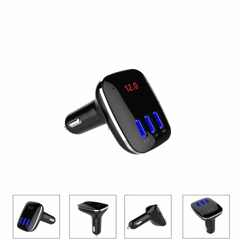 Универсальный 3USB Bluetooth Автомобильный fm-трансмиттер Беспроводной MP3 радио адаптер Трехместный порты USB зарядное устройство Напряжение