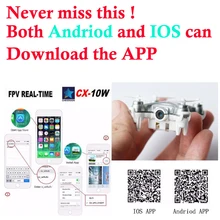 Drone with Camera Cheerson CX-10W Mini 6-Axis Gyro RC Quadcopter Headless Mode Remote Control FPV Flying Camera wifi Toy Copter