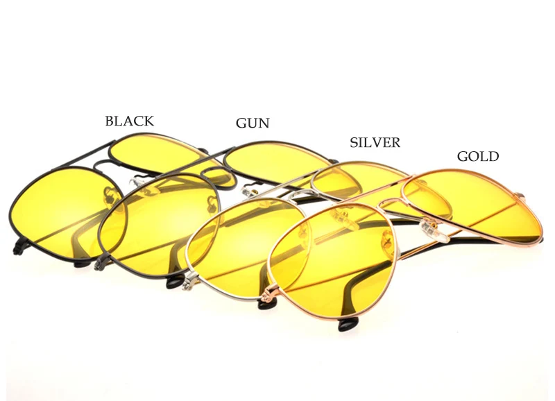 Пилот авиация желтый ночного видения вождения солнцезащитные очки для мужчин и женщин очки UV400 очки водительские очки gafas de sol 3025