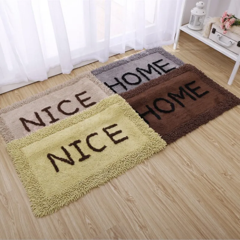 

Cotton Letter Bathroom Non-slip Mats Foyer Mats Thickening Bedroom Bedside Carpet Bathroom Kitchen Strips Absorbent Non-slip Mat