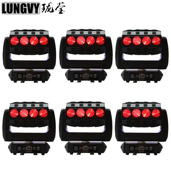 

Free Shipping 6pcs/lot New Moving Head Led Spider 6x15W RGBW Party Beam Moving Head DMX DJ Light